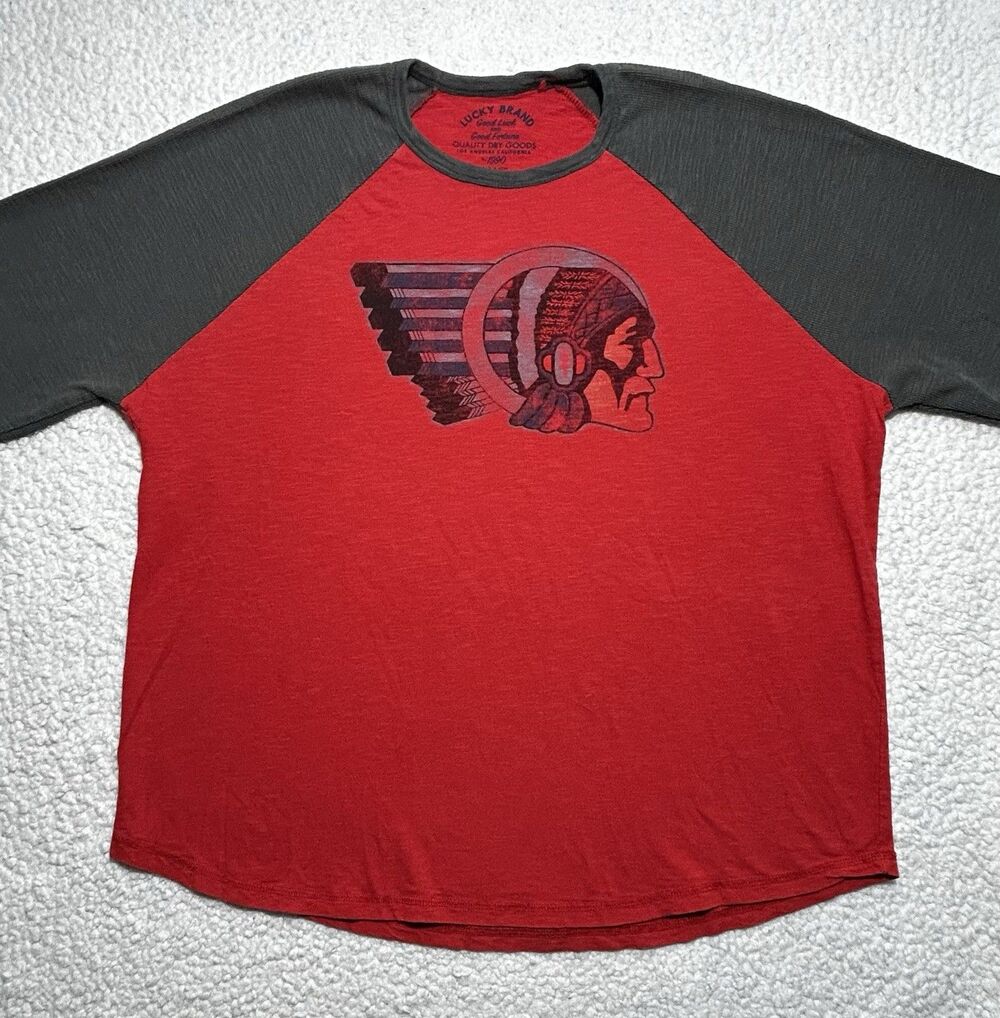 Lucky Brand Men's XXL Raglan Long Sleeve Shirt The Who 1976 Tour Graphic